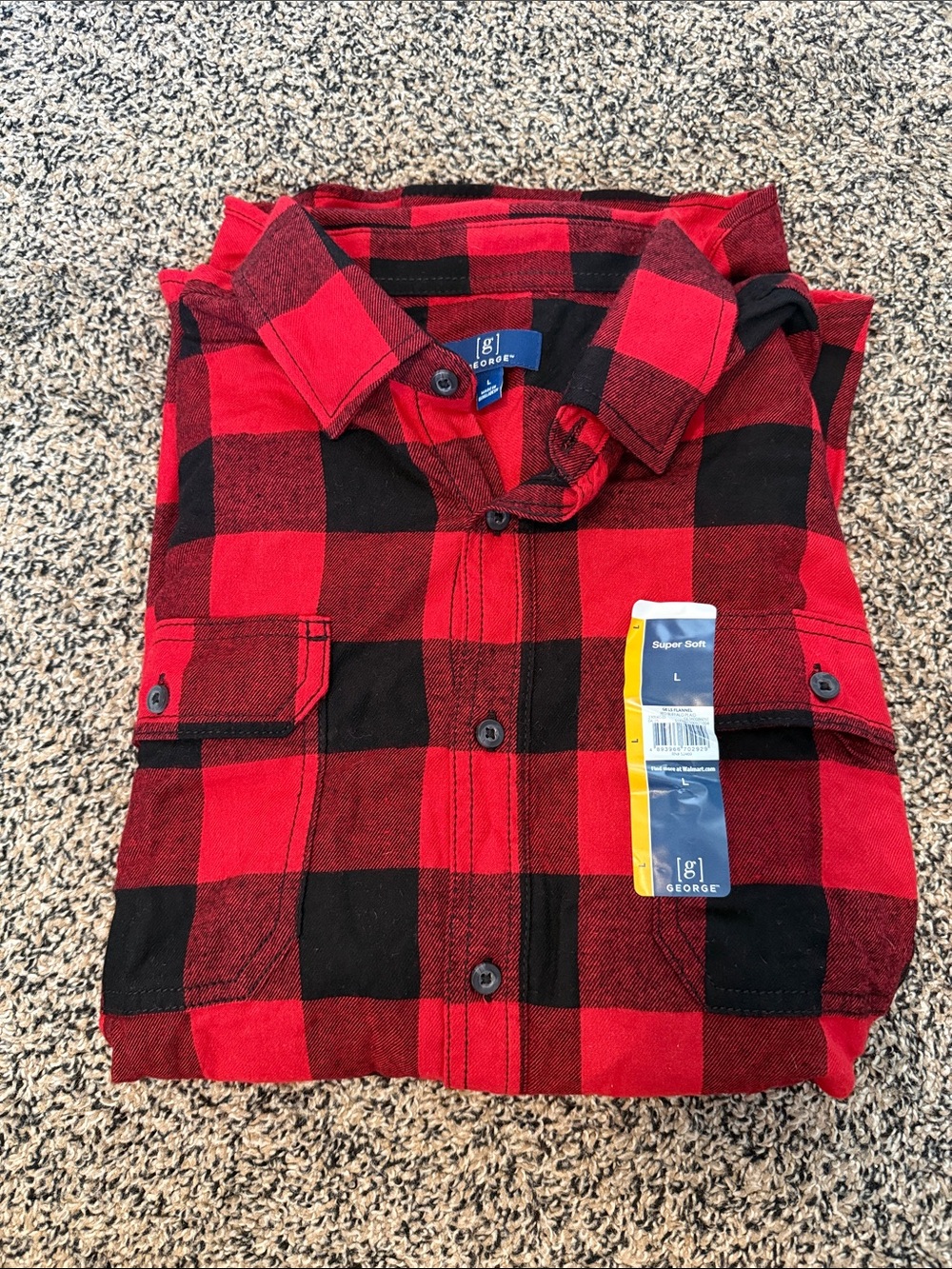 Red and Black Plaid Button-Down Shirt